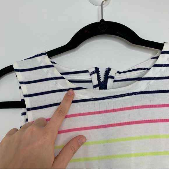 Vineyard Vines colorful stripe zipper back sleeveless mini dress - Picture 4 of 10